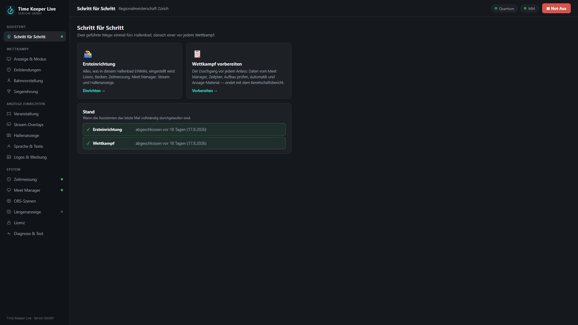 Assistant with two guided runs