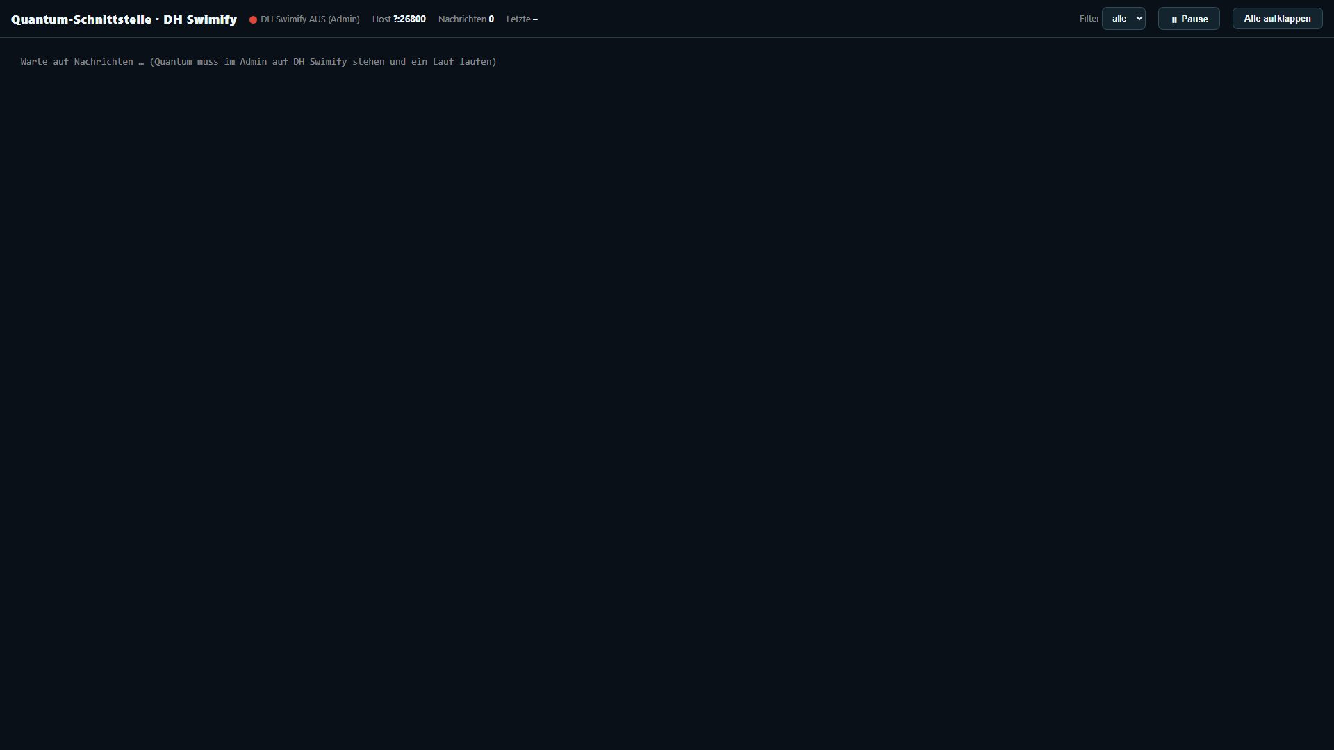 Debug-Seite der Zeitmessung