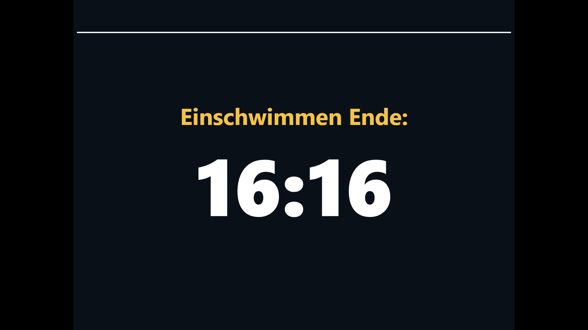 Countdown auf der Hallenanzeige