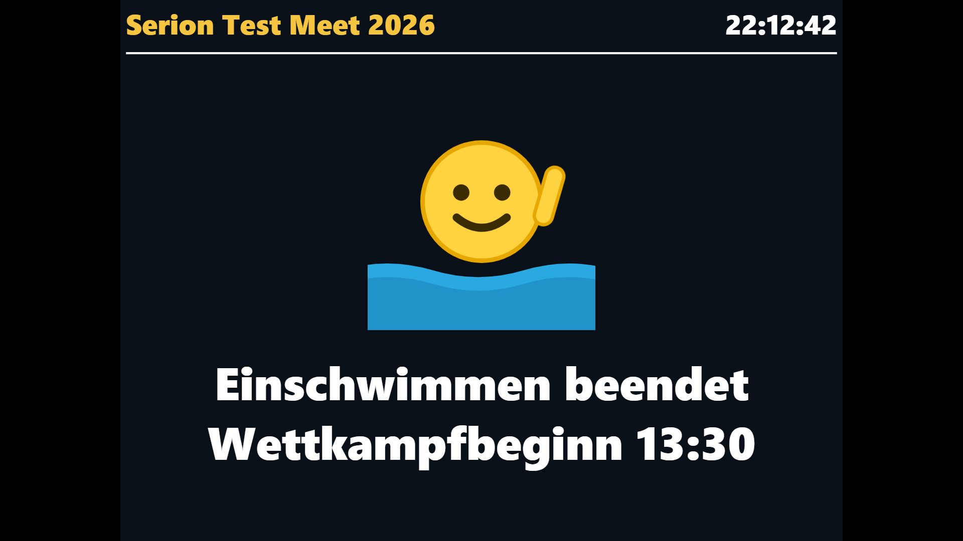 Info-Anzeige in der Halle